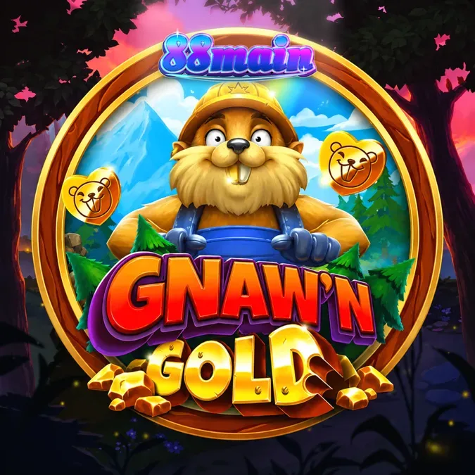 Tampilan visual karakter Beaver dalam slot Gnaw’n Gold